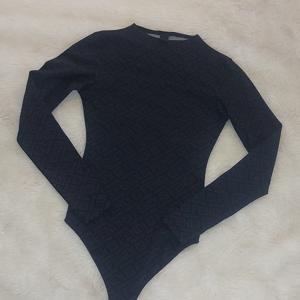 SKIMS FENDI Black Monogram Bodysuit - Picture 7 of 10
